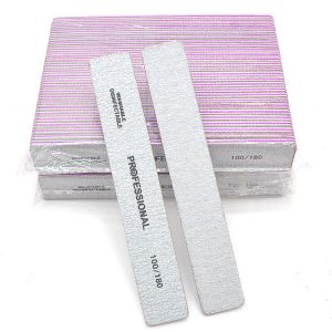 50 Pcs/Lot Nail Files Professional Sandpaper 80/100/180 Grit Double Side Square Polishing Washable Nails File Manicure Tool Kits