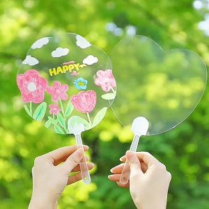 พัดลมโปร่งใส DIY ลายผลไม้กราฟฟิตีพัดลมโปร่งใสแฟชั่นฤดูร้อน (จัดส่งในประเทศไทย) G3386