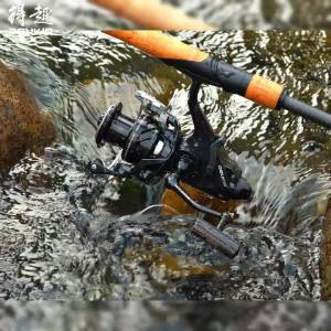 Deukio | DEUKIO Dual Brake Spinning Reel  4000/5000/6000 Size 5+1BB 4.7:1 8kg Drag CNC Aluminum Handle for Carp Fishing
