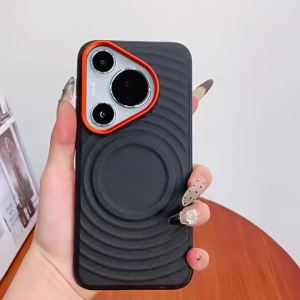 Wave Texture Leather Case For Hauwei Mate 60 70 80 Pro Max Pura 70 80 Pro+ Ultra Magnetic Cover w/ Metal Camera Frame Protection