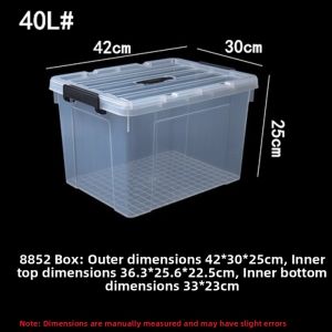 ZHIZHOU | Transparent Large Thick Plastic Storage Box with Wheels and Lid