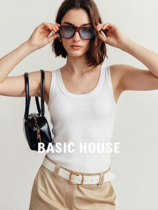 Basic House | Summer Wear Sleeveless U-neck Camisole Slim Fit