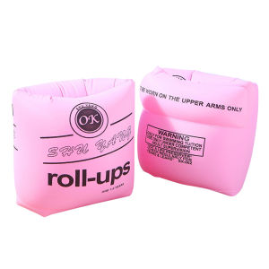 1 คู่แขนลอยวงกลมแขน Double Air Inflatable สระว่ายน้ําแขน Floaters PVC พิมพ์ผู้ใหญ่เด็กอุปกรณ์ว่ายน้ํา