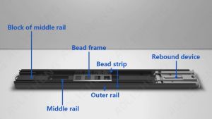 AOLISHENG 1 Pair Push to Open Drawer Slides 12 14 16 18 20 22 24 Inch 100 lb Load Capacity Side Mount Handleless Ball Bearing Full Extension Touch Open Rails Cabinet Metal Runner Dresser Glide Black