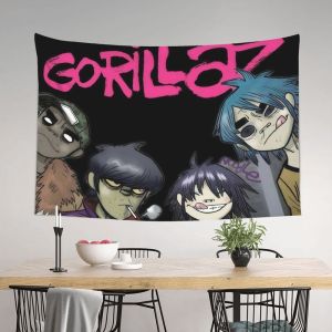 VIKAMA Street Fighter Rock Band Tapestry Cartoon Character Graffiti Style Soft Wallcovering Music Room Background Decor
