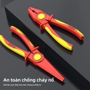 Kìm Dây Cách Điện LAOA Công Cụ Thợ Điện Mũi Uốn Cong Áp Suất Cao 1000V Với Tay Cầm Bằng Nhựa Đầy Đủ Để Làm Việc Điện