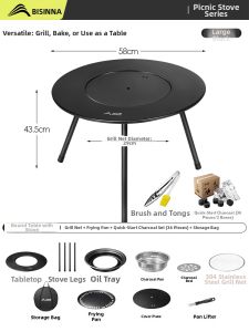 BSWOLF | Electric Charcoal Combo Outdoor Indoor Fire Pit Tea Cooker Set
