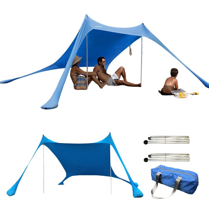 Outdoor Beach Tent Sun Shelter Camping Shades Tents Windproof One-piece ...