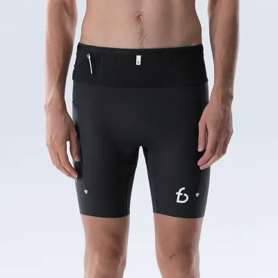 FlipBelt | Marathon Running Compression Quick-Drying Shorts with Waist Pouch