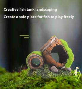 ที่ซ่อนถังสำหรับตู้ปลา-เรซินตกแต่งตู้ปลา | 2ขนาด & สไตล์ (มอส/มอส) | ที่กำบังที่ปลอดภัยและสร้างสรรค์สำหรับการเล่นปลา