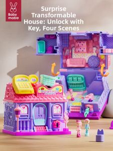MABAOMABAO | Play Dollhouse Toy Surprise Magic Book For Girls Gift Playset