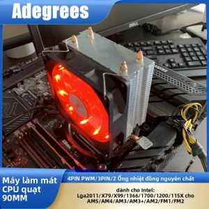 CPU Làm Mát Không Khí 2 Ống Dẫn Nhiệt Cho Intel LGA 1366 1151 1155 1200 1700 2011 X79 X99 AM5 AM3 AM4 - Tháp Bộ Vi Xử Lý Tản Nhiệt Tích Hợp