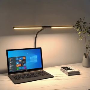 USB Powered Adjustable Clip Desk Lamp - Multi-functional Eye-protection with Flexible Gooseneck for Study Reading & Work Lightin