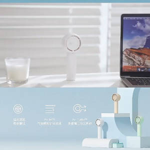 F42 Mini Handheld USB Rechargeable Turbo Fan 3 Speeds Silent Portable with Anti-Lost Strap