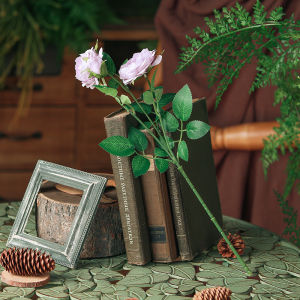 Bó Hoa Hồng Giả Mỹ Đơn Nhánh Hoa Phong Cách Đồng Quê Hoa Tươi Bằng Vải Lụa Trang Trí Phòng Khách Bàn Ăn Vật Dụng Nghệ Thuật Hoa