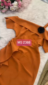 MyDu Shop | MS 2388 Đầm Ôm – Lai Nhọn Hở Vai Đính Hoa Hồng Quyến Rũ