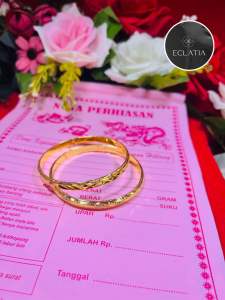 ECLATIA!! Gelang bangle aksesoris wanita emas muda kadar 35% gelang tangan allsize mewah elegan