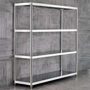 Stainless Steel Kitchen Storage Rack White Steel Floor-Mounted Microwave Oven Rack Four Layers Baking Oven Pot Storage Shelf