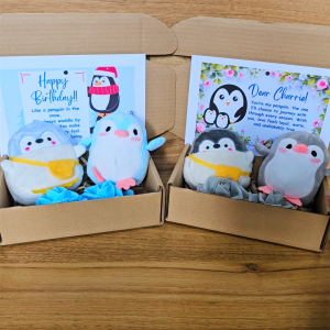 ✨ Blue Penguin Set Matching Purse Cute Gift for Anniversary Monthsary Package
