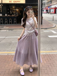 XUECAIQI | Youthful Summer Outfit Two-Piece Set T-Shirt and Skirt