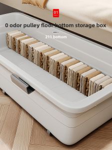 ZHIFAN | Bed Under Storage Box with Wheels Flat Organizer