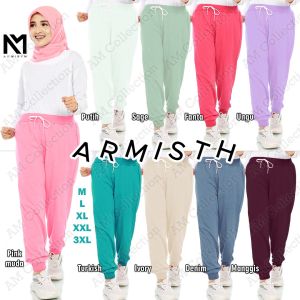 Armisth - Celana Training Running Wanita Aneka Warna Jogger Polos Babyterry Celana Olahraga Cewe