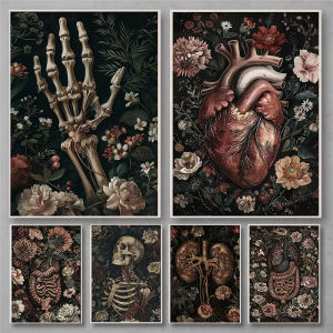 Floral Skeleton Skull Jigsaw Puzzle 1000Pieces Vintage Gothic Scene Focus Activity Leisure Time Gift