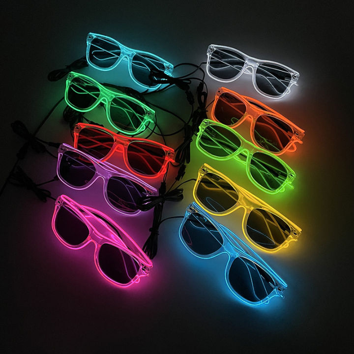 1Pcs Led Glasses Neon Glow Sunglasses Bright Light Supplies