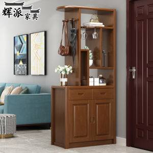 Solid Wood Partition Wine Cabinet Chinese Style Living Room Entrance Cabinet Home Modern Double-Sided Shoe Cabinet Integrated Hallway Screen Clothing Cabinet