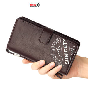 LEGILIMENS Multi-card Long Mobile Phone Bag Simple Multi-function Zipper Business Mens Wallet Clutch For Men