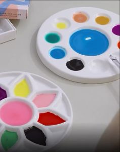 7 Inches 11 Grids/17 Grids Ceramic Watercolor Pigment Palette Calligraphy/art Painting/outdoor Sketching Fill Colour Mixing Tool