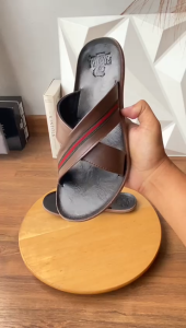 Sandal Pria Casual Kulit Sendal Flip Flop Outsole Karet Anti Licin S503