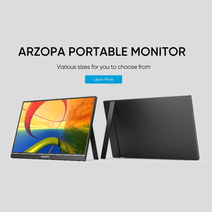 ARZOPA A1M - 17.3" Portable Monitor, 1080P FHD 103% sRGB IPS Gaming Monitor Laptop Monitor with Built-in Kickstand HDMI USB C External Screen for PC Mac Phone Xbox PS5