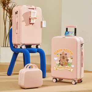 New Cartoon Multi-Functional Large Capacity Travel Suitcase for Students Women with Password Lock Pull Rod Carry-On Bag