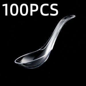 50/500PCS Disposable Spoon Thickened Plastic Food Spoon Takeaway Packaged Food Spoon Suitable For Catering Services Picnics