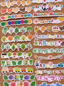 Nhãn Dán Trang Trí Hoạt Hình Dễ Thương Cho Album Ảnh Trẻ Em Nhãn Dán Đường Kẻ Chia Trang Để Trang Trí Báo Tay Chân Và Sách Giáo Trình Tăng Trưởng