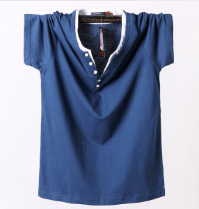 Áo Thun Cotton Mùa Hè Dáng Rộng Cho Nam Tay Ngắn Giả Hai Mảnh Cotton Nguyên Chất Mặc Ngoài Trời Thường Ngày Mùa Hè