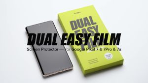 Ringke Dual Easy Film [2 Pack] สำหรับ Google Pixel 7 Pro ปกป้องหน้าจอความละเอียดสูงเต็มรูปแบบใช้งานง่ายเคสฟิล์มหน้าจอที่เป็นมิตร
