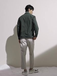 New Business Casual Pure Color Lapel Mens Jacket
