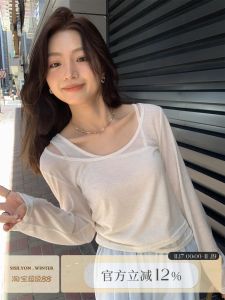 Áo Thun Dài Tay Thoáng Khí Sisilyon Studio Mùa Hè 2024 Áo Khoác Ngắn Thời Trang Nữ Chất Liệu Polyester Cotton Pha Trộn