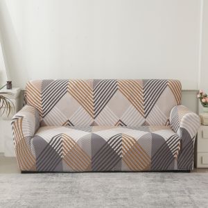 Elegant Geometric Elastic Sofa Cover - All-Season Soft Comfy 1/2/3/4 Seats Available Stretchy Fabric Living/Bedroom Durable