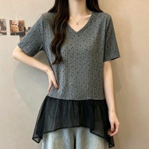 AIYITI | Floral Large Size T-Shirt with Design Flare and Tummy Concealing