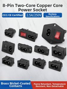 kuicc | 8-Shaped Hole AC DIY Copper 2 Pin Socket Power Outlet 2.5A