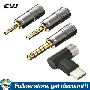 CVJ Earphone Plug 3.5mm 2.5mm 4.4mm Type-c Interchangeable Audio Plugs Headphone Audio Connector Earbuds Cable Jack Male Plug Earphones Repair Cable Solder Wire Jack Adapters For CVJ VS400 Hato TS800 LS200 Headsets Monitors Replace Plugs