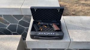 Fingerprint Safe Box Password Solid Steel Security Gun Key Valuables Jewelry Box Protable Security Fingerprint Storage Box