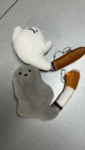 Cute Big Smoke Elf Pendant Plush Doll Toys Keychain Ghost Fluffy Stuffed Keyring Pendant Toys Backpack Charms Bag Car Decor Gift
