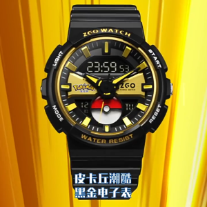 ZGOx Pikachu Childrens Watch Male Cartoon High end Handsome Sports Waterproof Electronic Watch kids watches for Junior High School Students