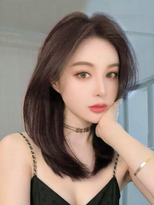 MENGSIQIAN | Real Human Hair Full Lace Long Wig Middle Part