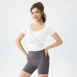 DRUR | Chest Pad Padded Yoga Shirt Slimming T-shirt