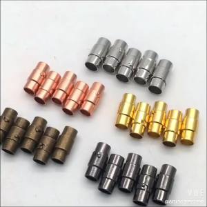 5 Cái Khóa Từ Tính Bằng Dây Da Có Cơ Chế Khóa Dùng Làm Phụ Kiện Cho Vòng Tay Vòng Cổ - Kim Loại Đồng Nhiều Kích Cỡ Khác Nhau